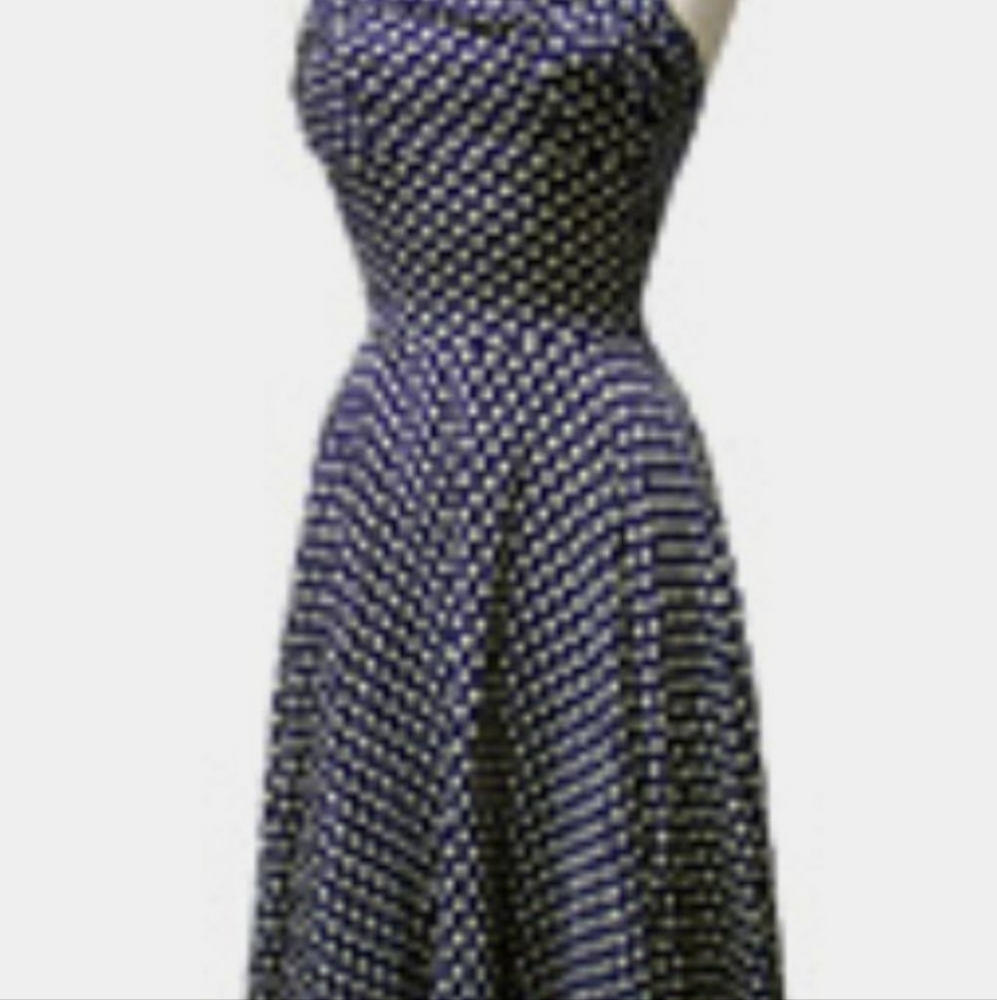 Trash Diva silk blue dots dress